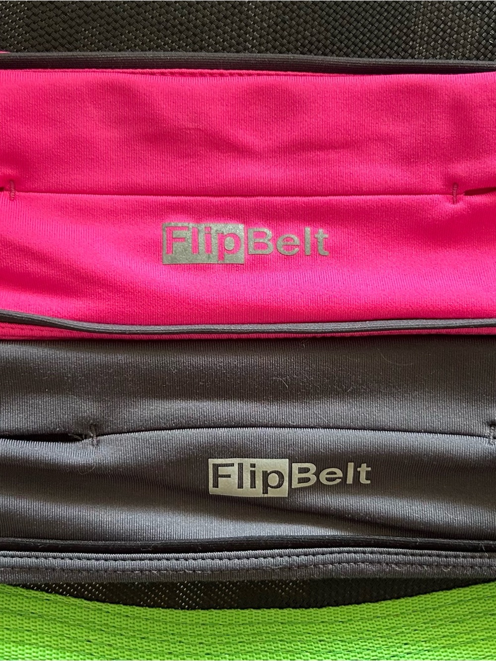 2 FlipBelt Women's Hot Pink and Gray Running Belts